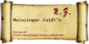 Meiszinger Zalán névjegykártya